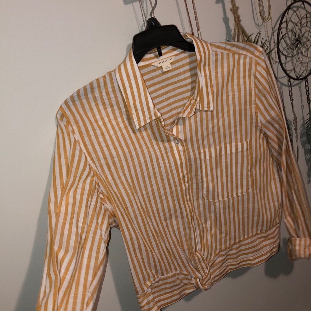 crop top striped flannel